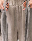【studio b3】 UNISEX LIGHT COTTON PANTS WITH WAIST SHIRT NB2099_SAND OLD DYE