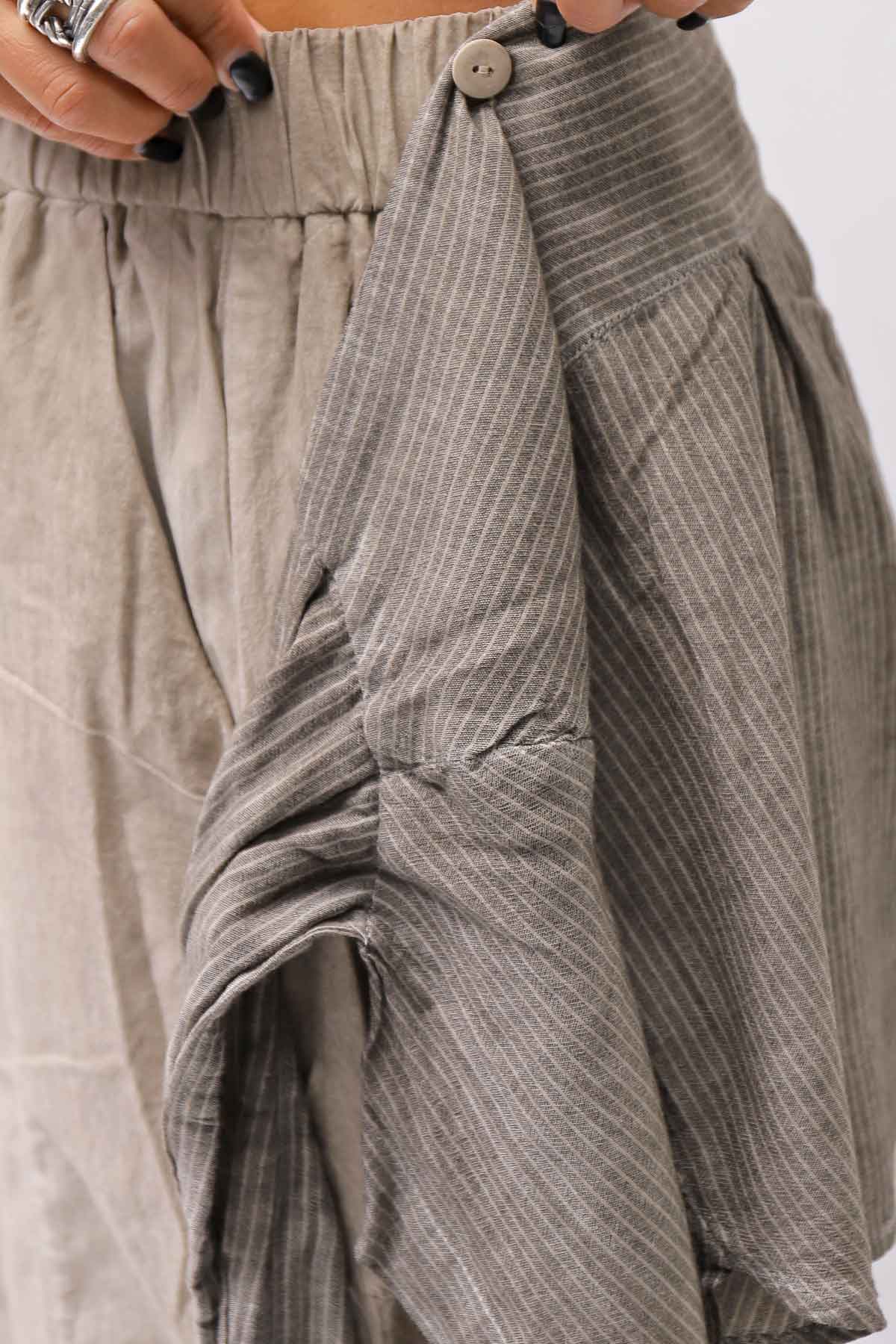 【studio b3】 UNISEX LIGHT COTTON PANTS WITH WAIST SHIRT NB2099_SAND OLD DYE