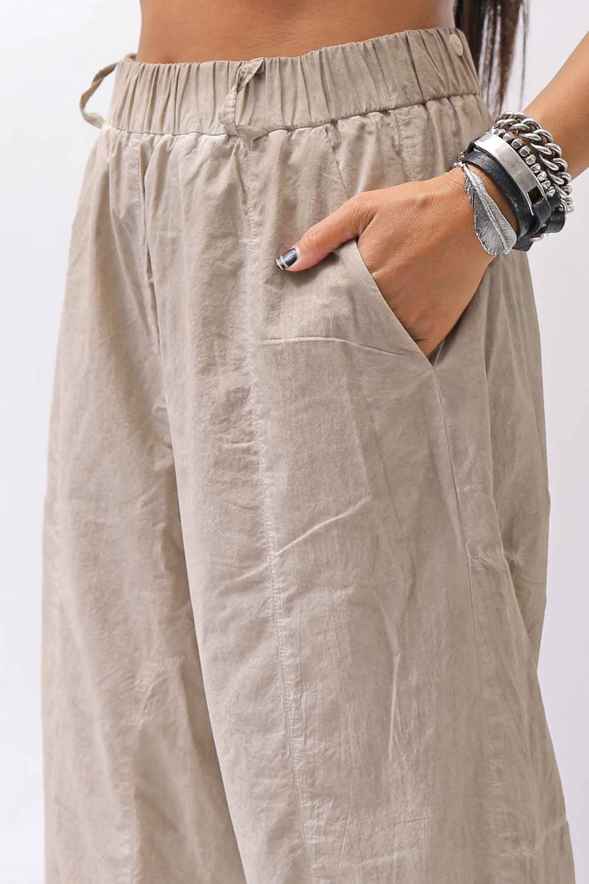 【studio b3】 UNISEX LIGHT COTTON PANTS WITH WAIST SHIRT NB2099_SAND OLD DYE