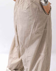 【studio b3】 UNISEX LIGHT COTTON PANTS WITH WAIST SHIRT NB2099_SAND OLD DYE