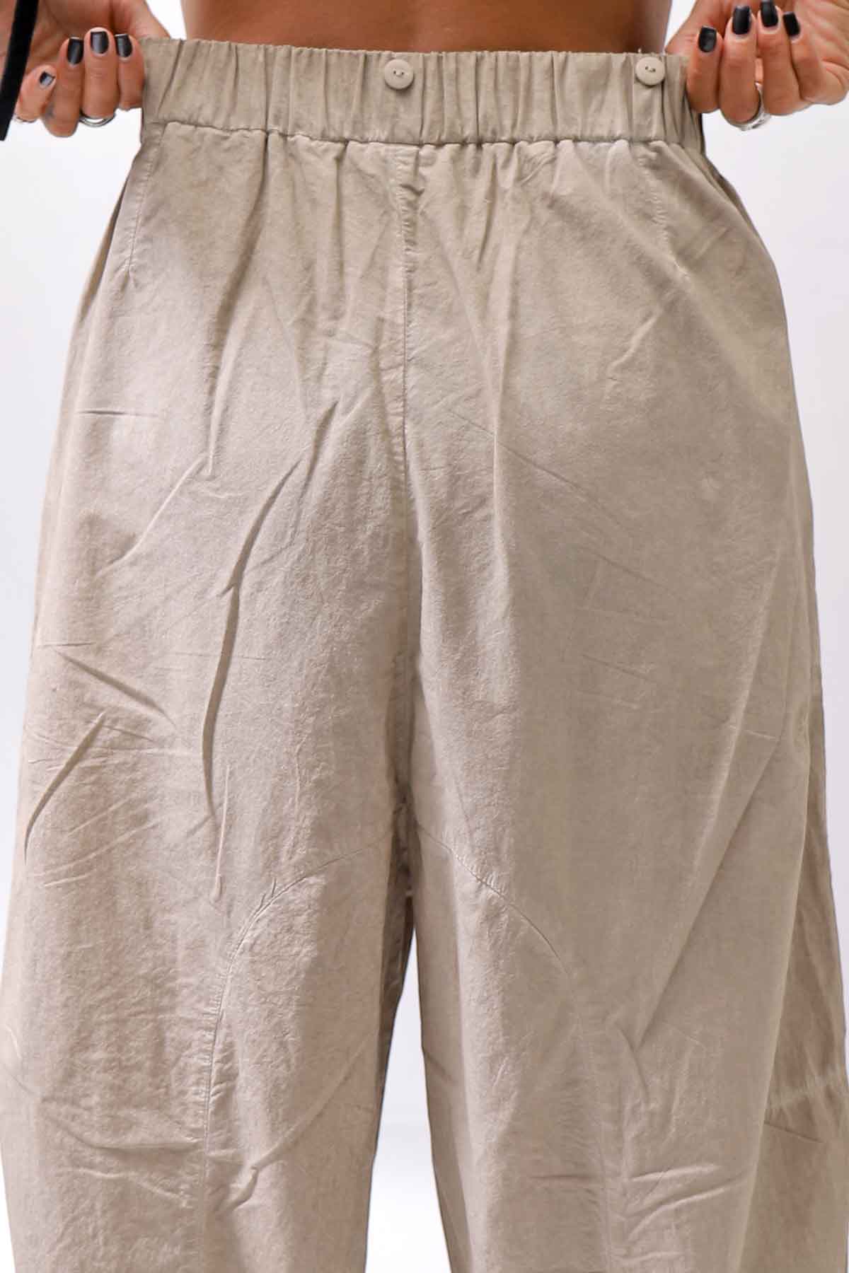 【studio b3】 UNISEX LIGHT COTTON PANTS WITH WAIST SHIRT NB2099_SAND OLD DYE