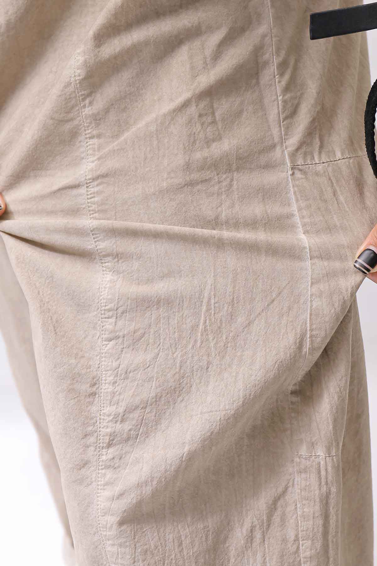 【studio b3】 UNISEX LIGHT COTTON PANTS WITH WAIST SHIRT NB2099_SAND OLD DYE
