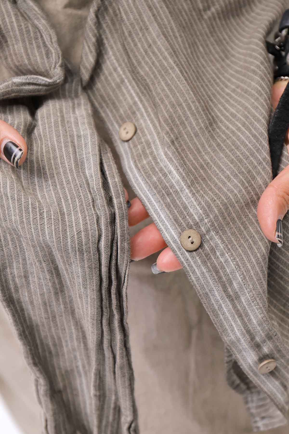 【studio b3】 UNISEX LIGHT COTTON PANTS WITH WAIST SHIRT NB2099_SAND OLD DYE