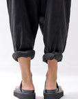 【Alès Dacchia】 UNISEX LEATHER TONG CITY SANDAL_BLACK