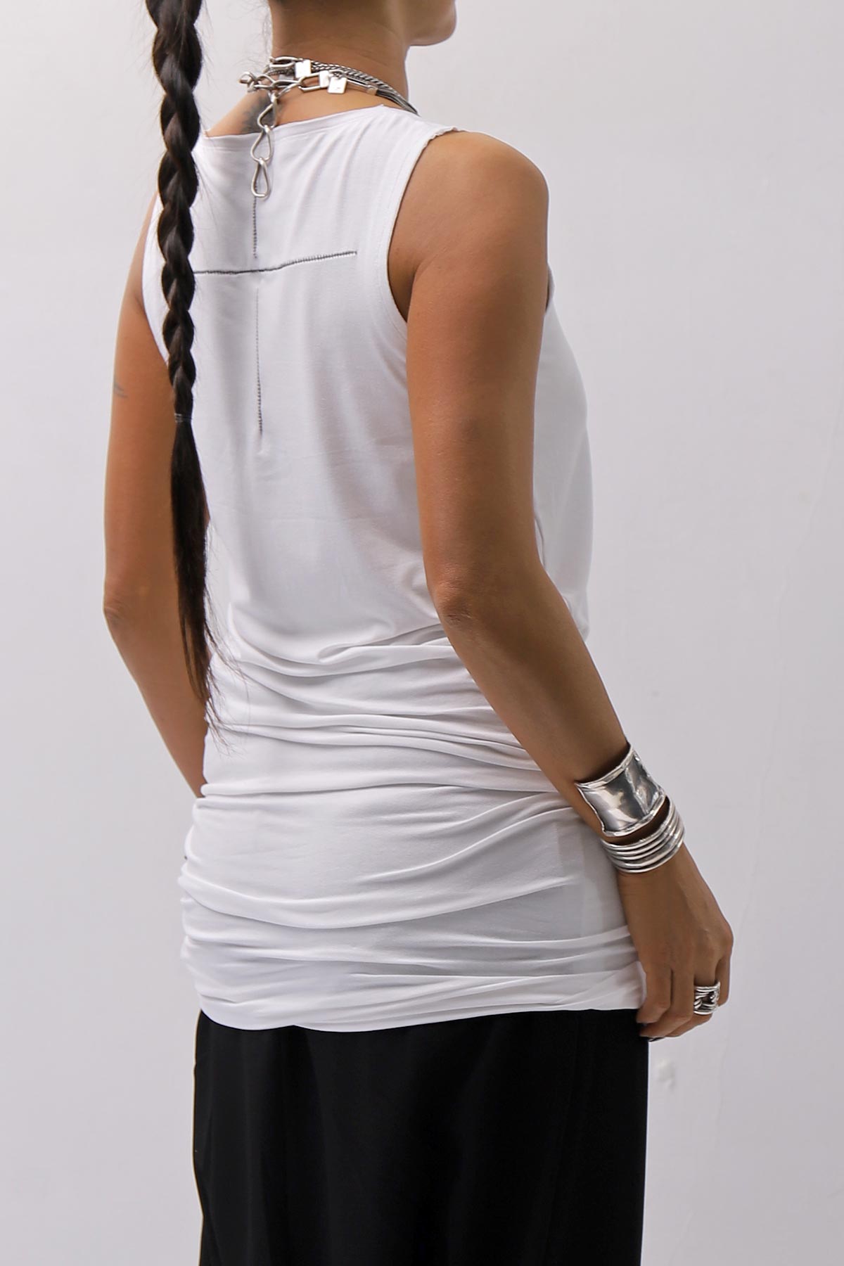 【bajra】 STRETCH INNER LONG TANK TOP BLACK&amp;WHITE SET 160QK02