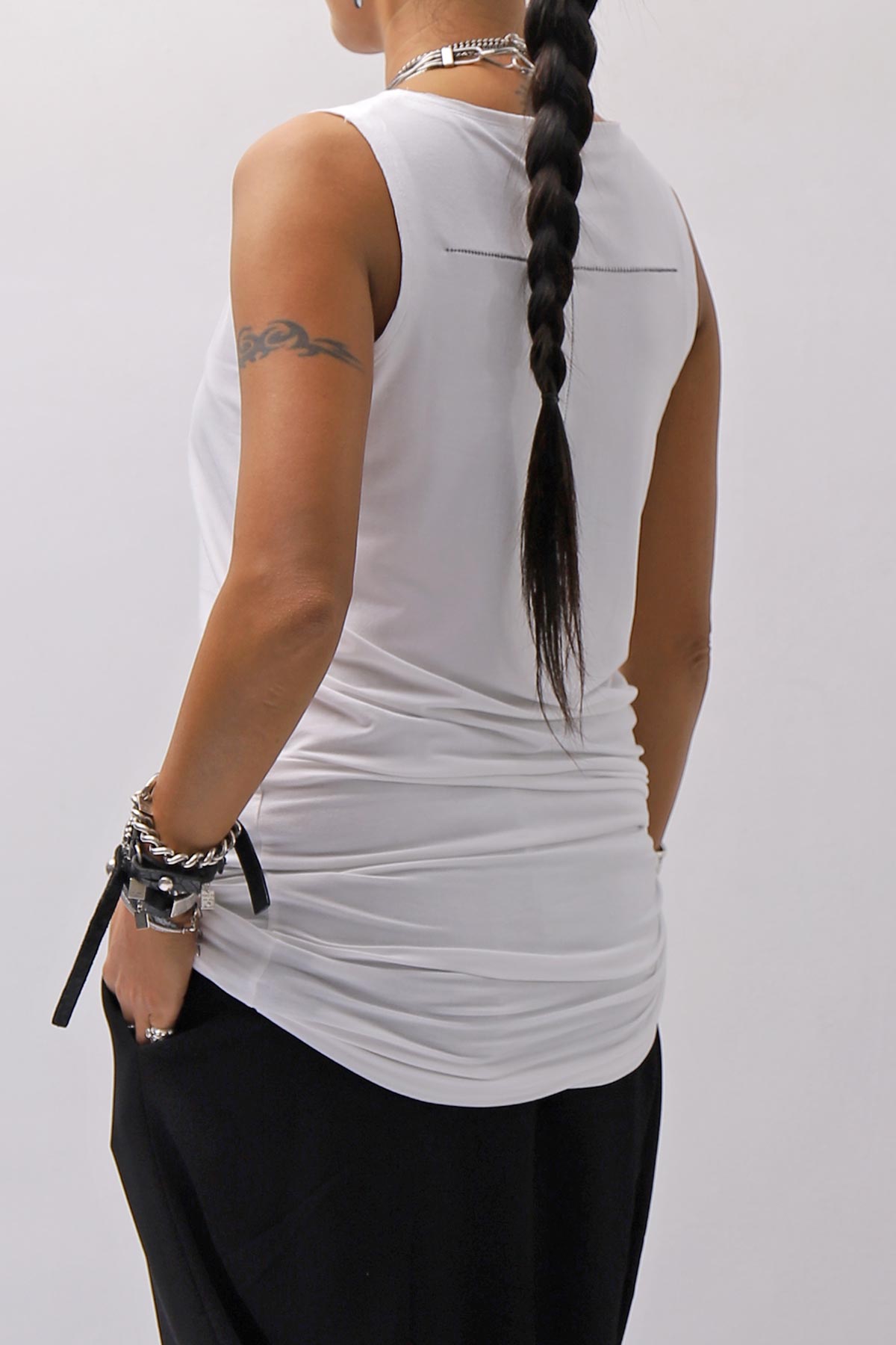 【bajra】 STRETCH INNER LONG TANK TOP BLACK&amp;WHITE SET 160QK02