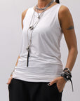 【bajra】 STRETCH INNER LONG TANK TOP BLACK&WHITE SET 160QK02