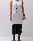 【bajra】 STRETCH INNER LONG TANK TOP BLACK&WHITE SET 160QK02