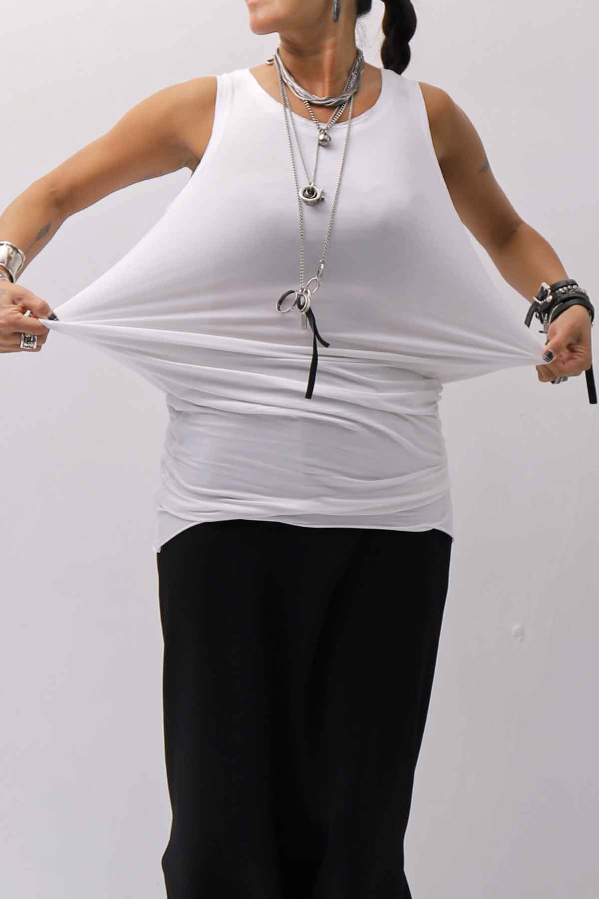 【bajra】 STRETCH INNER LONG TANK TOP BLACK&amp;WHITE SET 160QK02