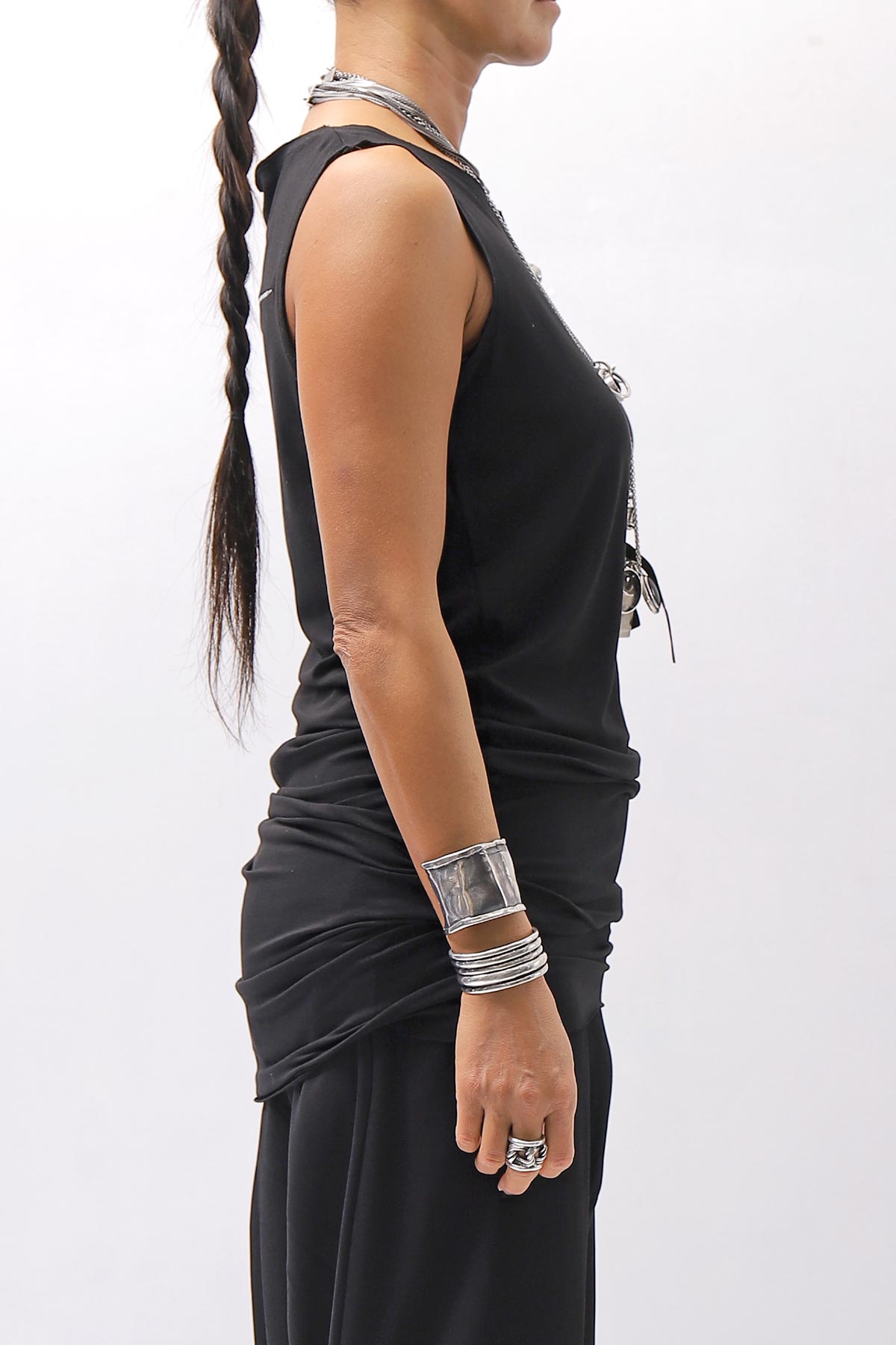 【bajra】 STRETCH INNER LONG TANK TOP BLACK&amp;WHITE SET 160QK02