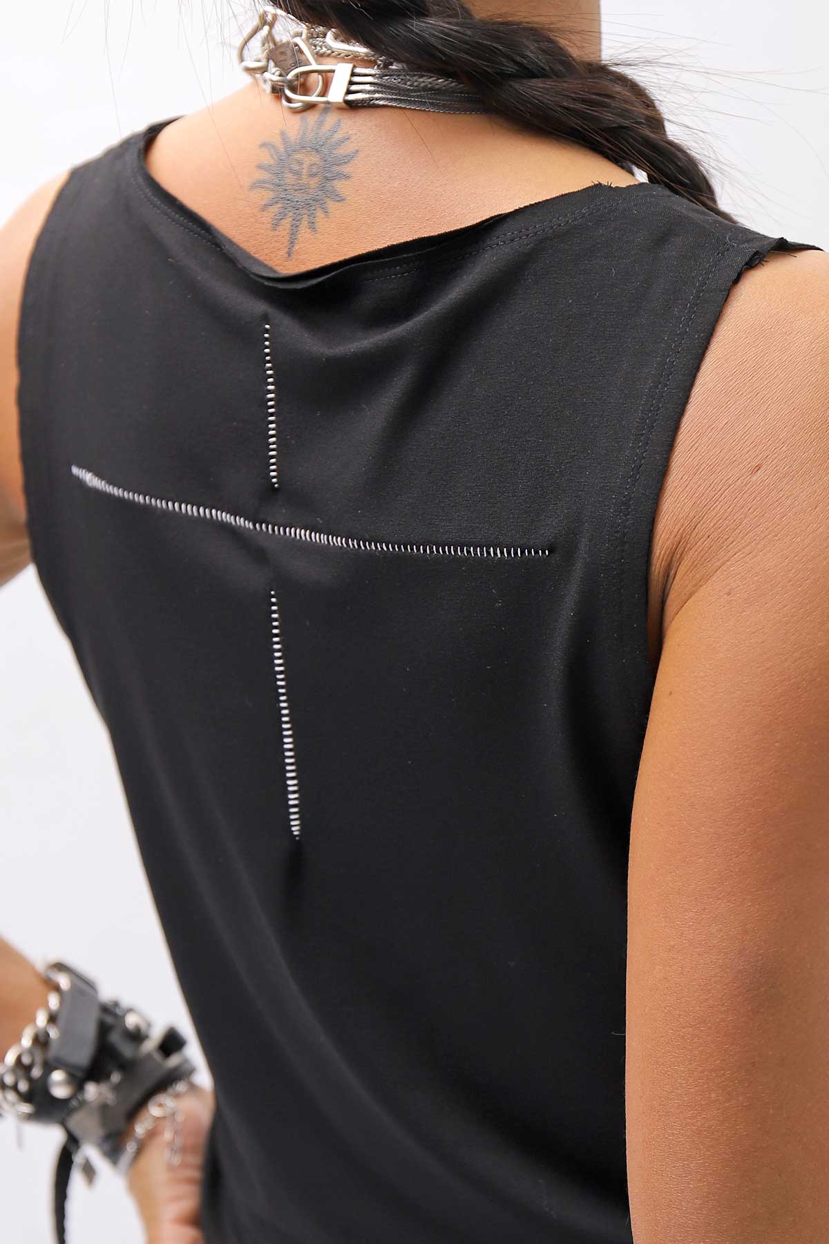 【bajra】 STRETCH INNER LONG TANK TOP BLACK&amp;WHITE SET 160QK02
