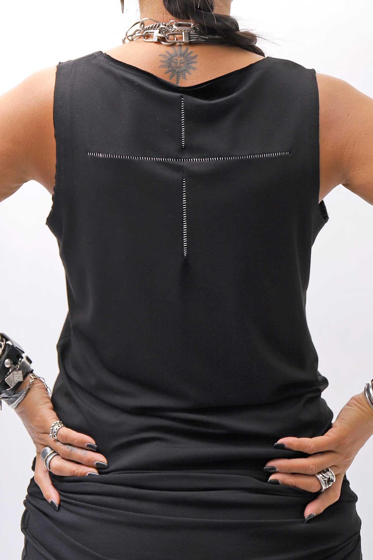 【bajra】 STRETCH INNER LONG TANK TOP BLACK&amp;WHITE SET 160QK02