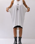 【NOSTRASANTISSIMA】 OPEN BACK LIGHT SWEAT COVER LONG TANK TOP M142_WHITE