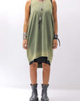 【NOSTRASANTISSIMA】 OPEN BACK LIGHT SWEAT COVER LONG TANK TOP M142_GREEN FADE