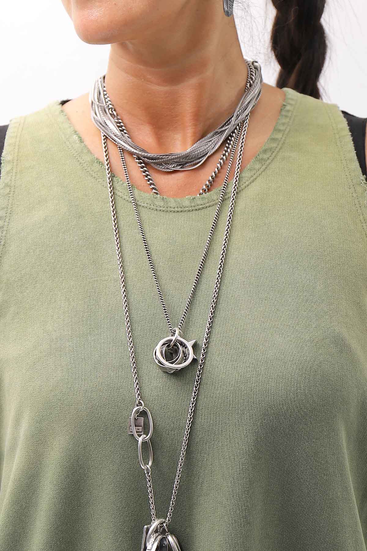 【NOSTRASANTISSIMA】 OPEN BACK LIGHT SWEAT COVER LONG TANK TOP M142_GREEN FADE