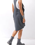 【NOSTRASANTISSIMA】 OPEN BACK LIGHT SWEAT COVER LONG TANK TOP M142_BLACK