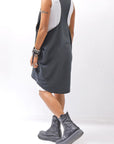 【NOSTRASANTISSIMA】 OPEN BACK LIGHT SWEAT COVER LONG TANK TOP M142_BLACK