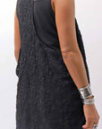 【NOSTRASANTISSIMA】 STRETCH COTTON LACY COVER TANK TOP C152_BLACK