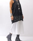 【NOSTRASANTISSIMA】 STRETCH COTTON LACY COVER TANK TOP C152_BLACK