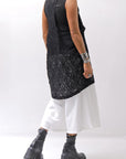 【NOSTRASANTISSIMA】 STRETCH COTTON LACY COVER TANK TOP C152_BLACK