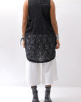 【NOSTRASANTISSIMA】 STRETCH COTTON LACY COVER TANK TOP C152_BLACK