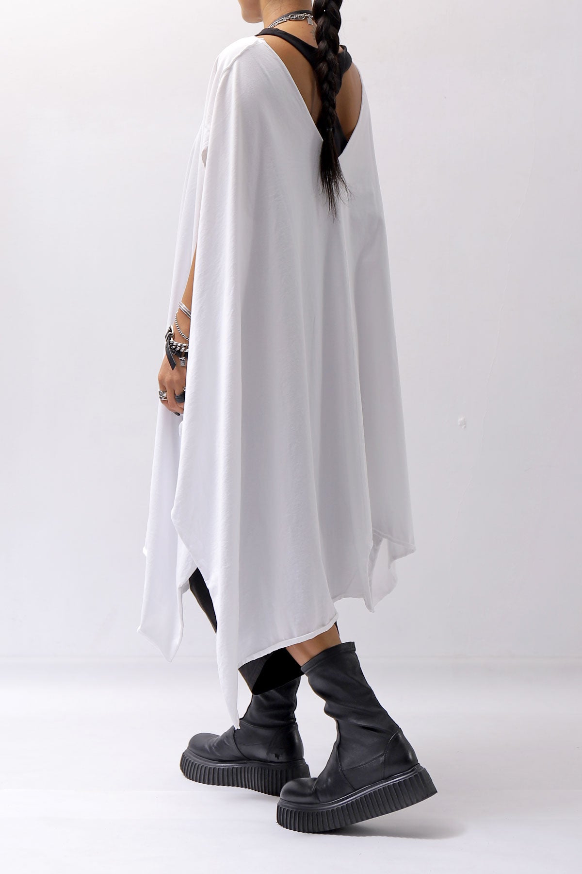 【Primordial is Primitive】 ASYMMETRY OVERSIZED COTTON LONG TOP 100RO_WHITE