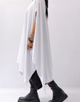 【Primordial is Primitive】 ASYMMETRY OVERSIZED COTTON LONG TOP 100RO_WHITE