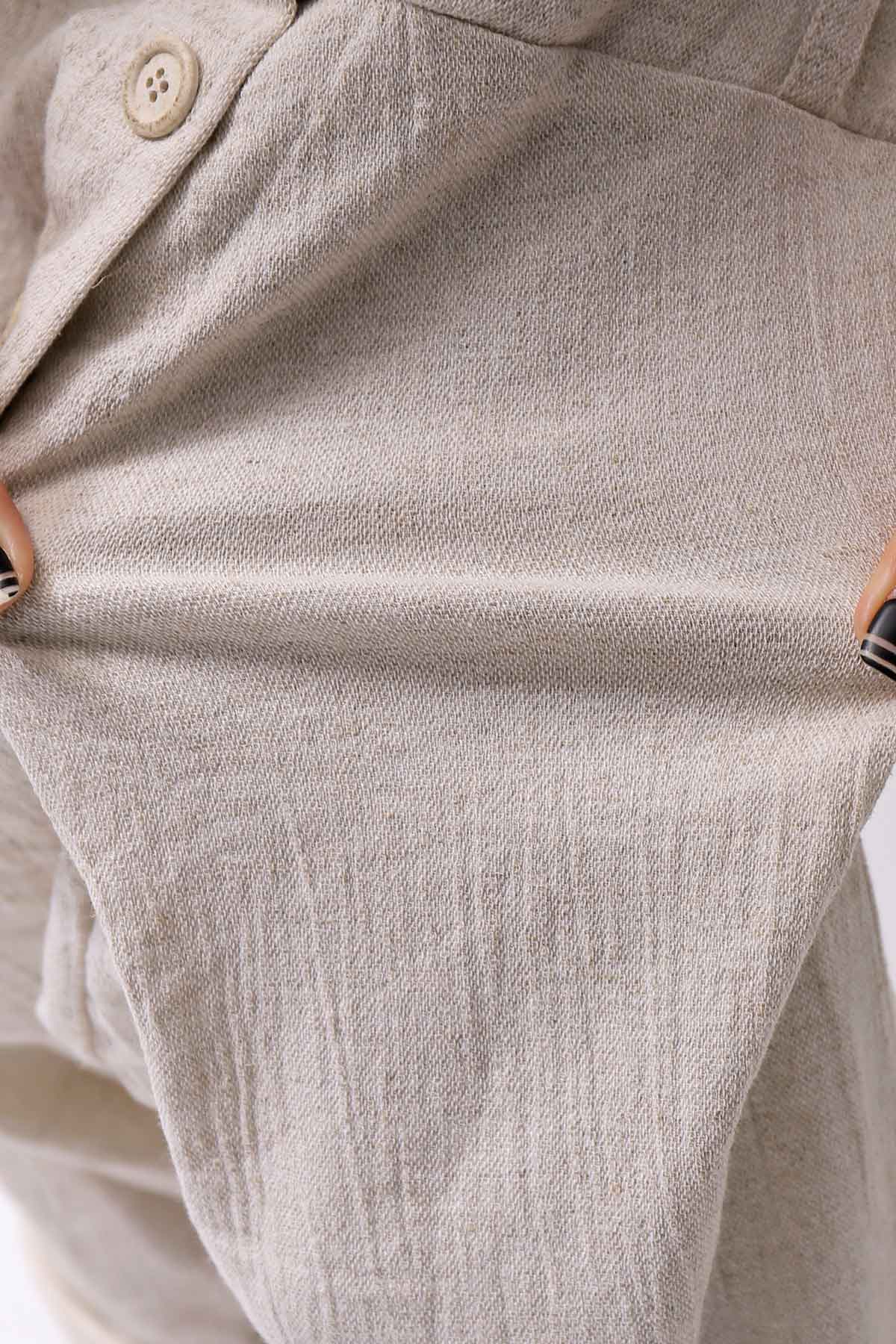 【studio b3】 UNSEX WRINKLE LINEN&amp;COTTON BOX SARROUEL PANTS RBB1974_MILK