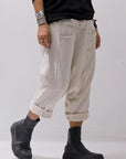 【studio b3】 UNSEX WRINKLE LINEN&COTTON BOX SARROUEL PANTS RBB1974_MILK