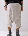 【studio b3】 UNSEX WRINKLE LINEN&COTTON BOX SARROUEL PANTS RBB1974_MILK
