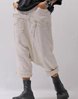 【studio b3】 UNSEX WRINKLE LINEN&COTTON BOX SARROUEL PANTS RBB1974_MILK