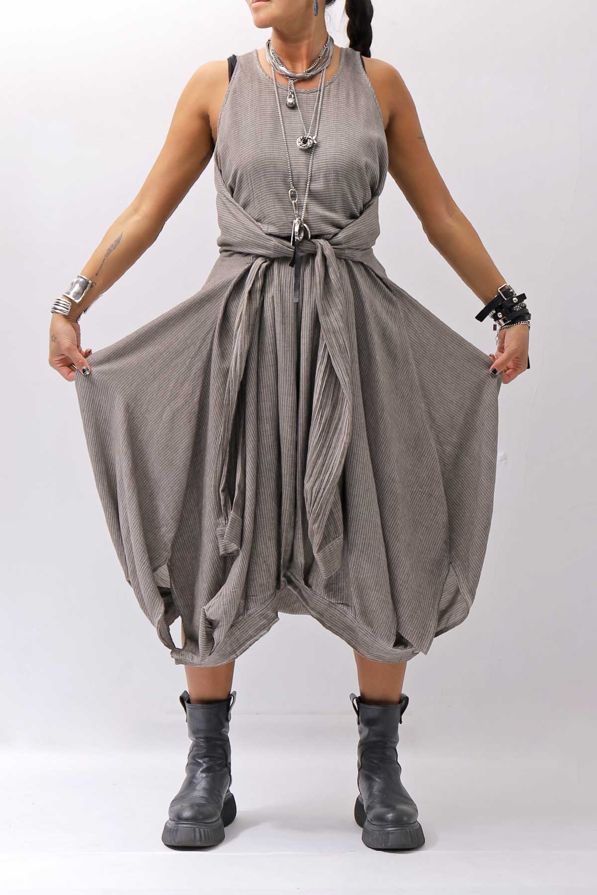 【studio b3】 MULTI-WAY PANTS&amp;SKIRT DRESS NB2088_SAND OLD DYE