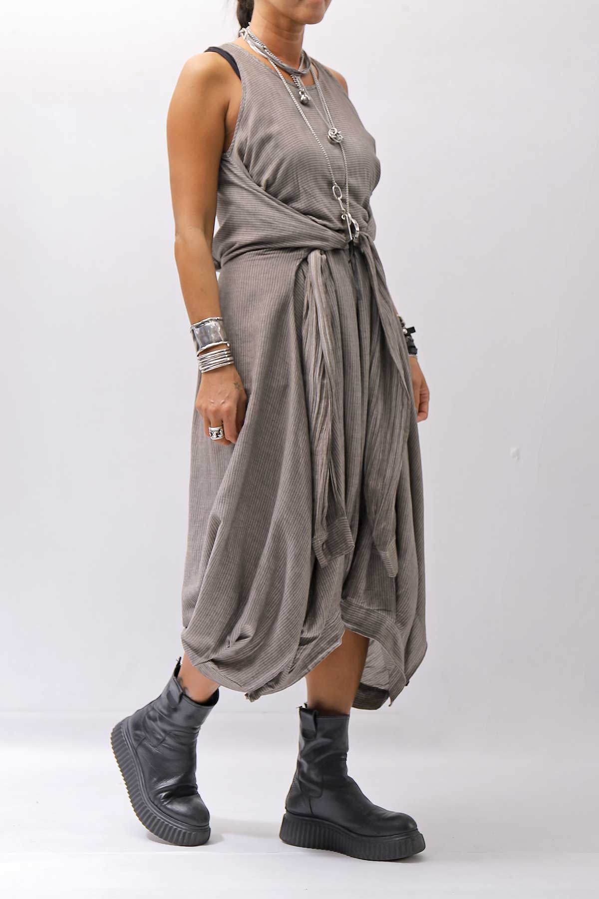 【studio b3】 MULTI-WAY PANTS&amp;SKIRT DRESS NB2088_SAND OLD DYE