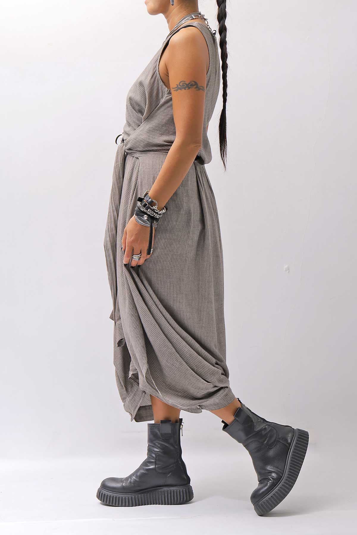 【studio b3】 MULTI-WAY PANTS&amp;SKIRT DRESS NB2088_SAND OLD DYE
