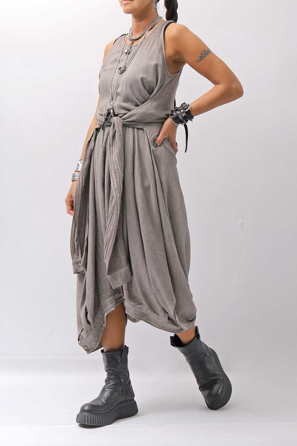 【studio b3】 MULTI-WAY PANTS&amp;SKIRT DRESS NB2088_SAND OLD DYE