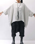 【RUNDHOLZ】 UNISEX OVERSIZED LINEN TOP 354 0506_GREY(SAND GREY)