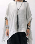 【RUNDHOLZ】 UNISEX OVERSIZED LINEN TOP 354 0506_GREY(SAND GREY)