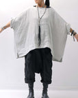 【RUNDHOLZ】 UNISEX OVERSIZED LINEN TOP 354 0506_GREY(SAND GREY)