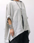 【RUNDHOLZ】 UNISEX OVERSIZED LINEN TOP 354 0506_GREY(SAND GREY)