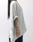 【RUNDHOLZ】 UNISEX OVERSIZED LINEN TOP 354 0506_GREY(SAND GREY)