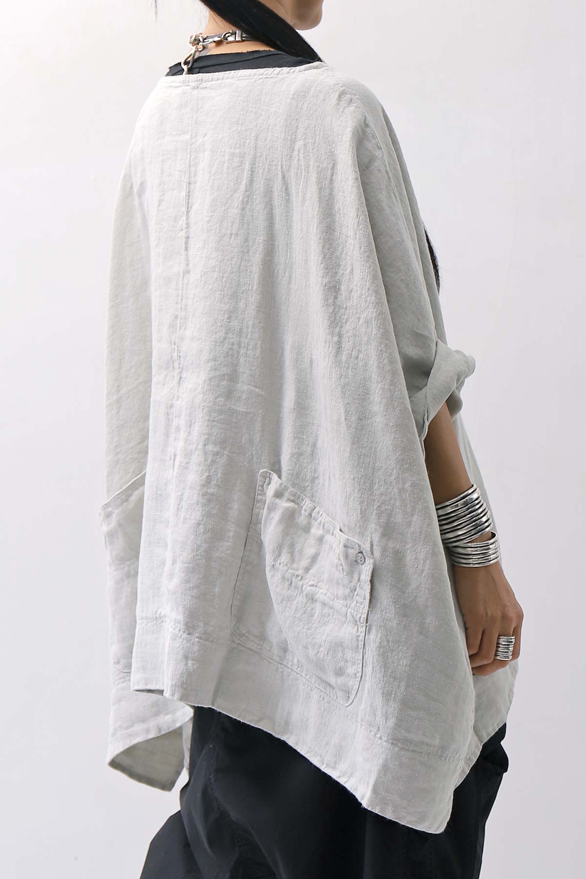 【RUNDHOLZ】 UNISEX OVERSIZED LINEN TOP 354 0506_GREY(SAND GREY)