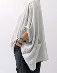 【RUNDHOLZ】 UNISEX OVERSIZED LINEN TOP 354 0506_GREY(SAND GREY)