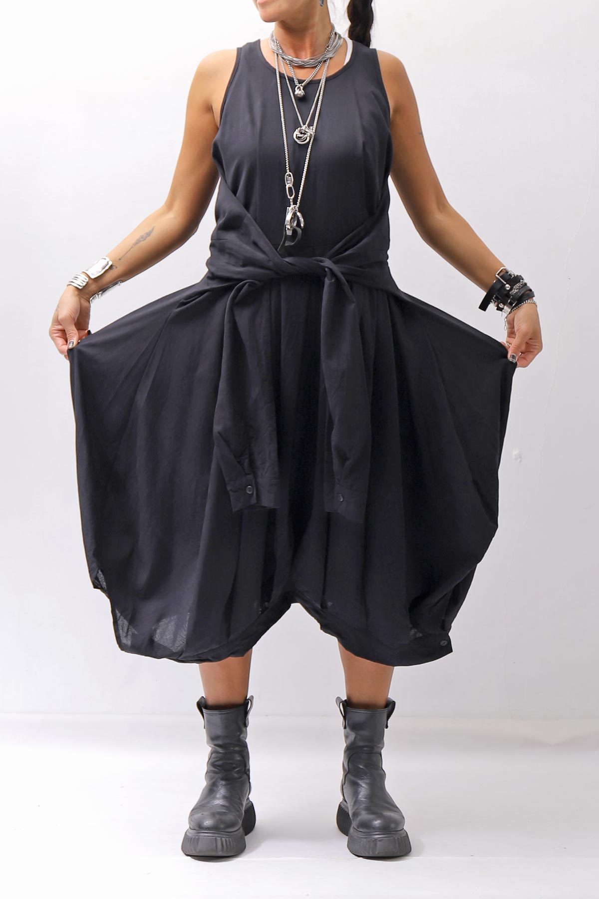 【studio b3】 MULTI-WAY PANTS&amp;SKIRT DRESS NB2088_BLACK