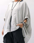 【RUNDHOLZ】 UNISEX OVERSIZED LINEN TOP 354 0506_GREY(SAND GREY)
