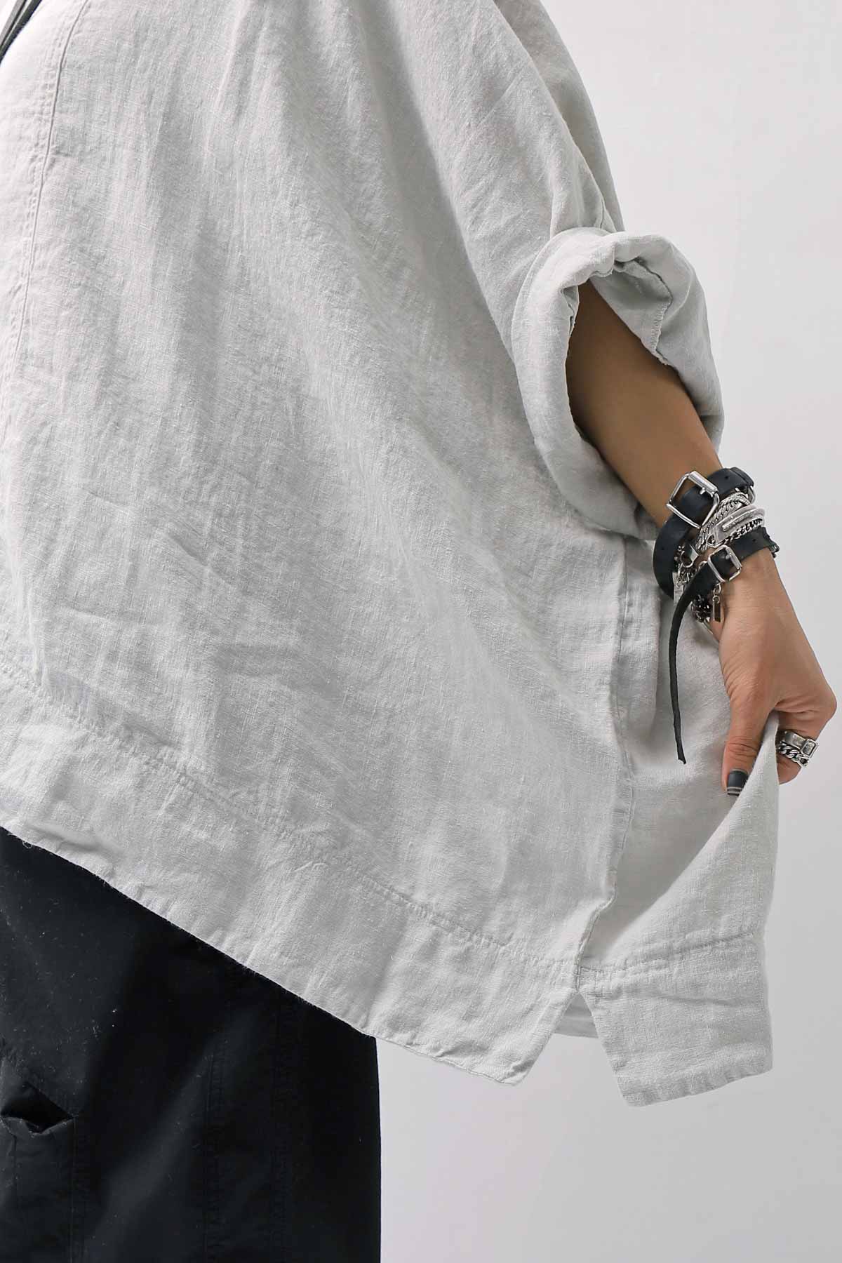 【RUNDHOLZ】 UNISEX OVERSIZED LINEN TOP 354 0506_GREY(SAND GREY)