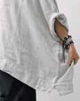 【RUNDHOLZ】 UNISEX OVERSIZED LINEN TOP 354 0506_GREY(SAND GREY)
