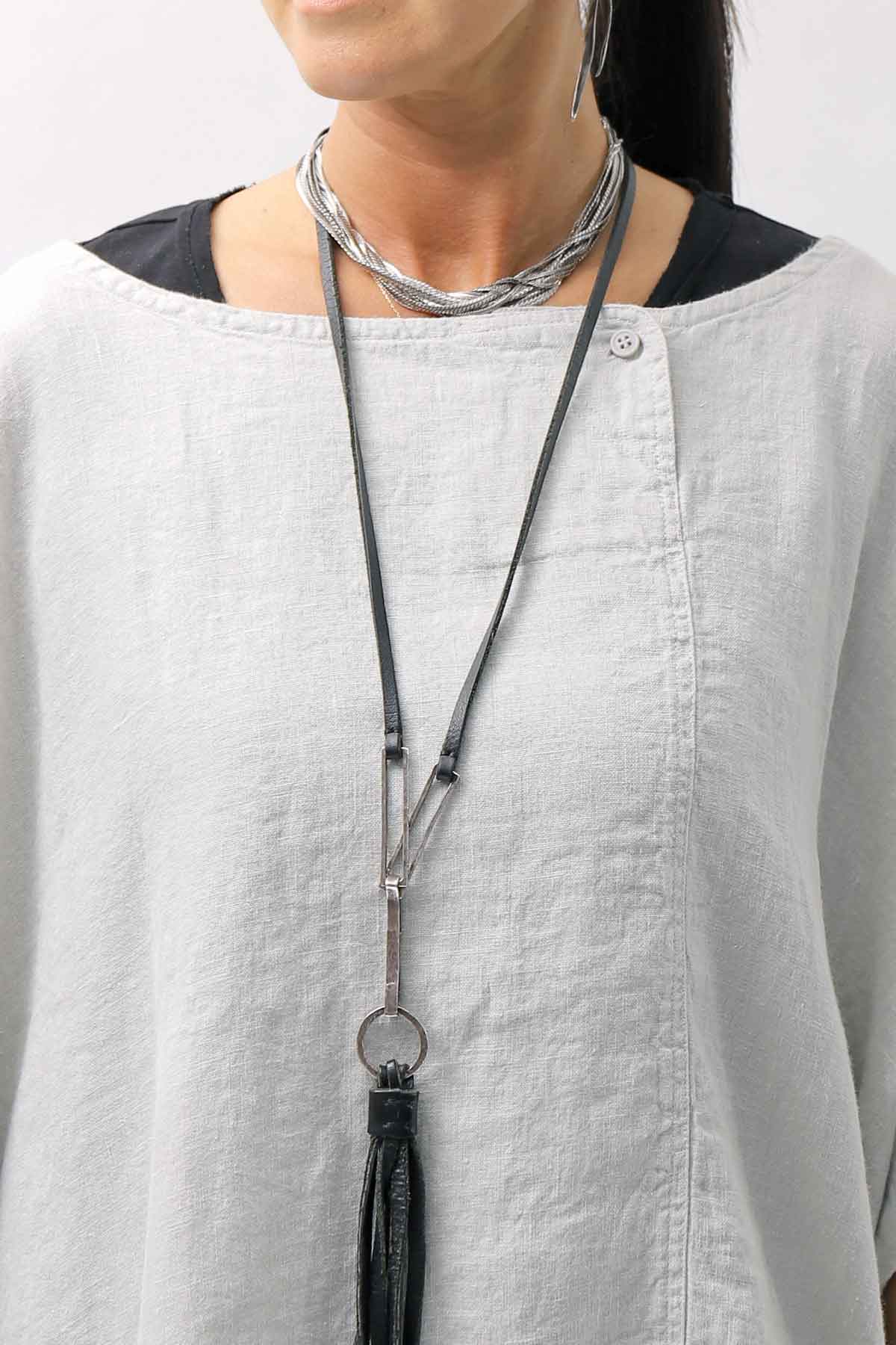 【RUNDHOLZ】 UNISEX OVERSIZED LINEN TOP 354 0506_GREY(SAND GREY)