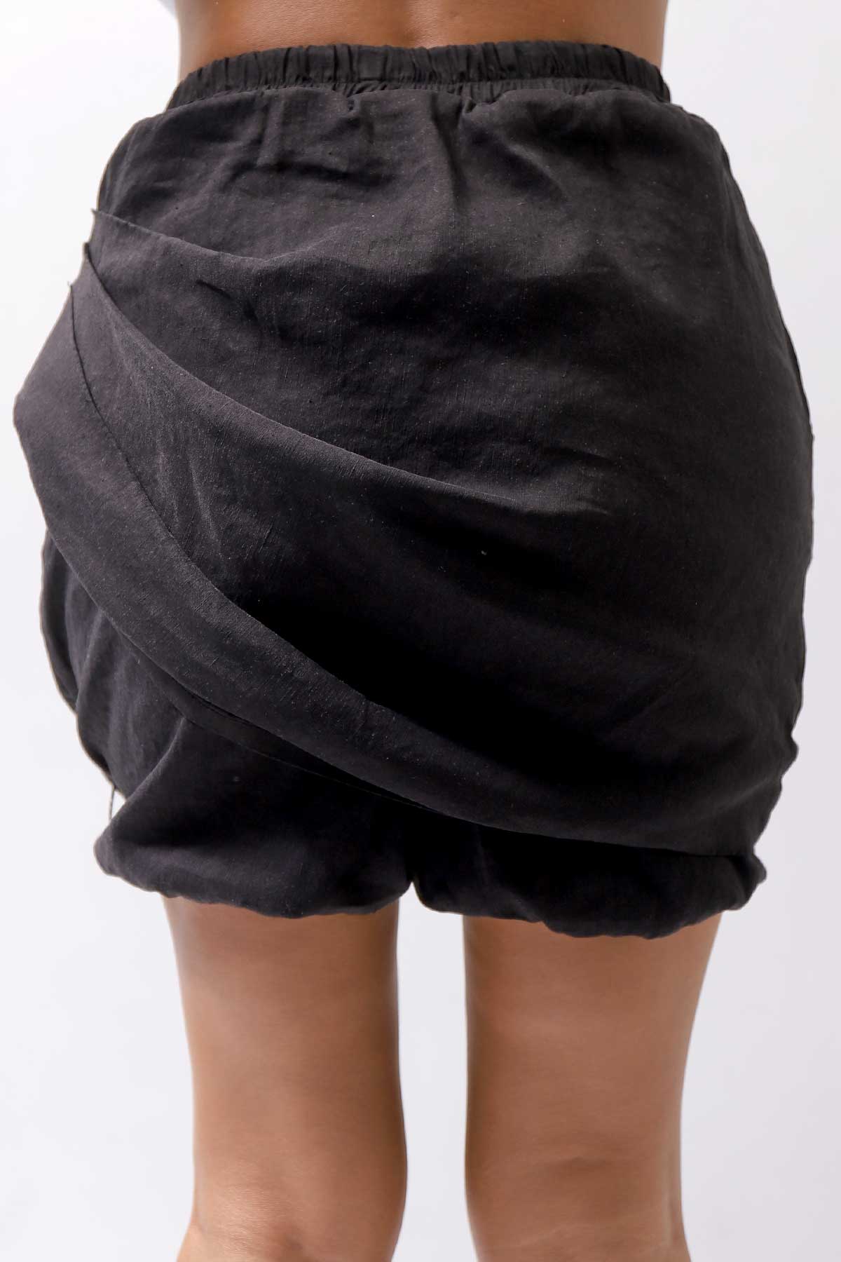 【Primordial is Primitive】 COVERED SHORT PANTS 203LOS_BLACK