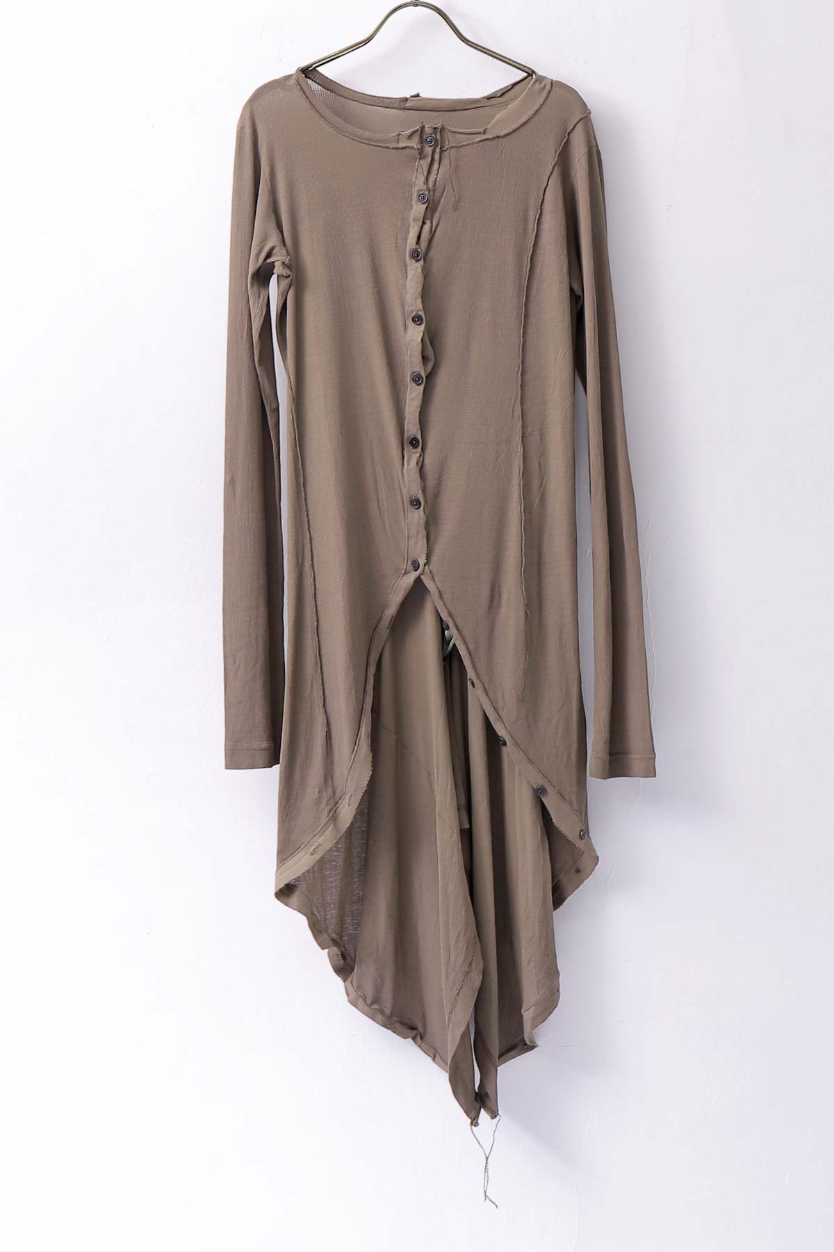 【RUNDHOLZ】 RIB COTTON PENGUIN BUTTON LONG TOP 234 0904_DUNE