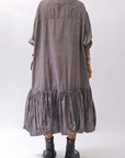 【RUNDHOLZ】 COTTON CHIFFON SHIRT DRESS _AMBER FOG
